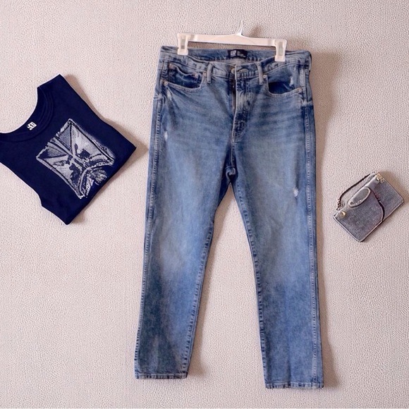 Y2K GAP High-Rise Straight Jeans 2003 Size 12 McBling Goldmine rare find classic - Picture 8 of 10